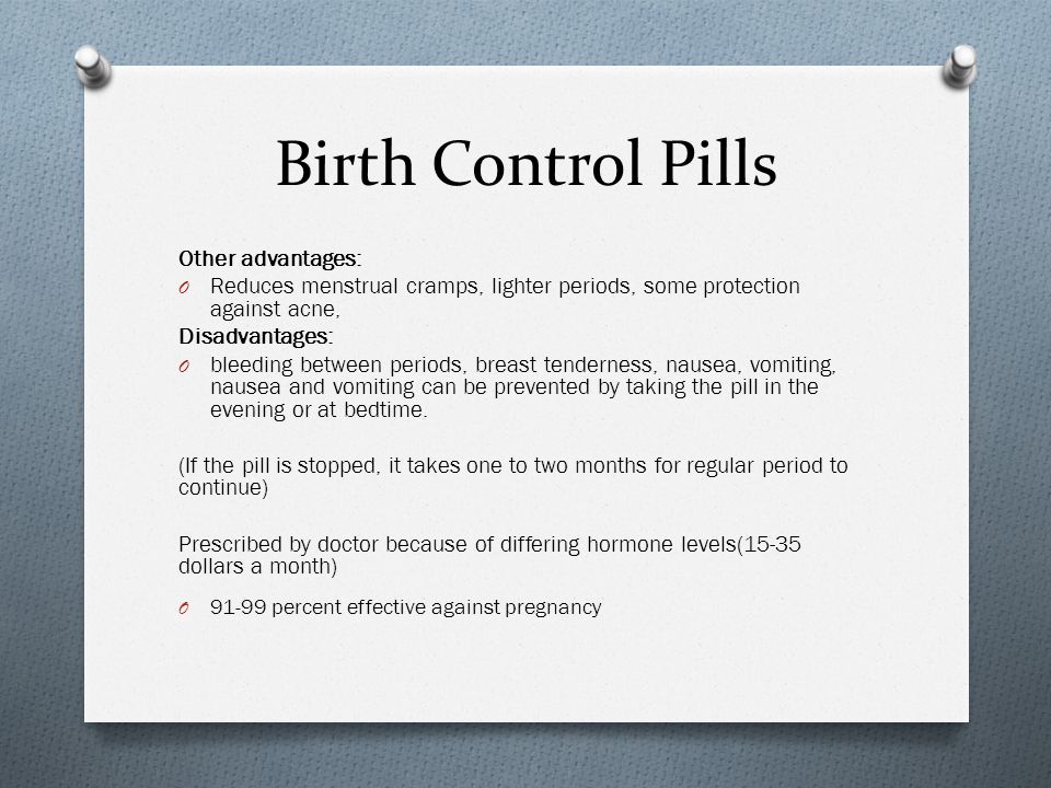The importance and benefit of birth control pills